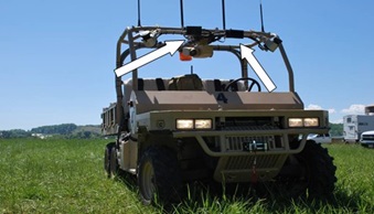 View of the vehicle with arrows pointing to sensors